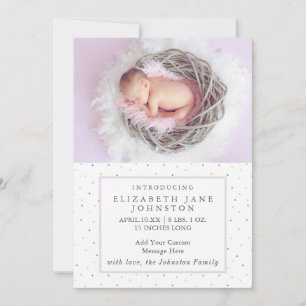Cartes Pour Fêtes Annuelles Jolie photo moderne nouveau-né naissance bébé nais