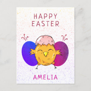 Cartes Pour Fêtes Annuelles Jolie poule et oeufs de Pâques Pâques Pâques