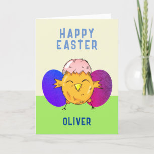 Cartes Pour Fêtes Annuelles Jolie poule et oeufs de Pâques Pâques Pâques