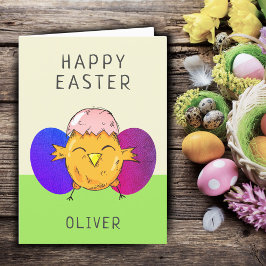 Cartes Pour Fêtes Annuelles Jolie poule et oeufs de Pâques Pâques Pâques