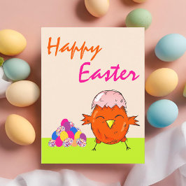Cartes Pour Fêtes Annuelles Jolie poussette aux oeufs de Pâques Joyeux Pâques