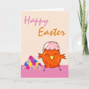 Cartes Pour Fêtes Annuelles Jolie poussette aux oeufs de Pâques Joyeux Pâques