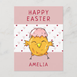 Cartes Pour Fêtes Annuelles Jolie poussette de Pâques avec Coeur de Pâques Joy