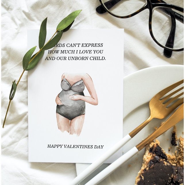 Cartes Pour Fêtes Annuelles Jolie Romantique Joyeux Enceinte Valentines Jour C (Créateur téléchargé)