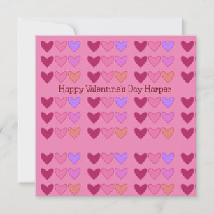 Cartes Pour Fêtes Annuelles Jolie rose avec coeurs Saint-Valentin coloré
