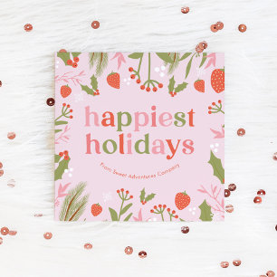 Cartes Pour Fêtes Annuelles Jolie rose Coloré Floral Joyeuses Vacances