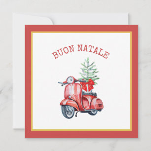 Cartes Pour Fêtes Annuelles Jolie Scooter Buon Natale voeux de vacances