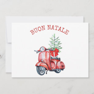 Cartes Pour Fêtes Annuelles Jolie Scooter Buon Natale voeux de vacances