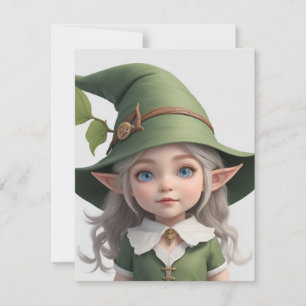 Cartes Pour Fêtes Annuelles Jolie sorcière elfique