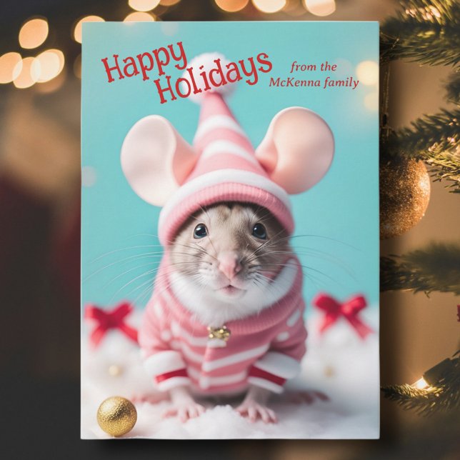 Cartes Pour Fêtes Annuelles Jolie souris de Noël Bible Verse Photo (Créateur téléchargé)