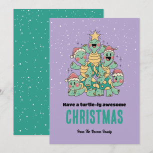 Cartes Pour Fêtes Annuelles Jolie Tortue Xmas Arbre Turtlely Superbe Noël