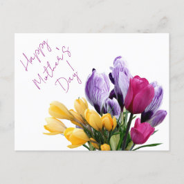 Cartes Pour Fêtes Annuelles Jolie tulipe jaune violet pour maman