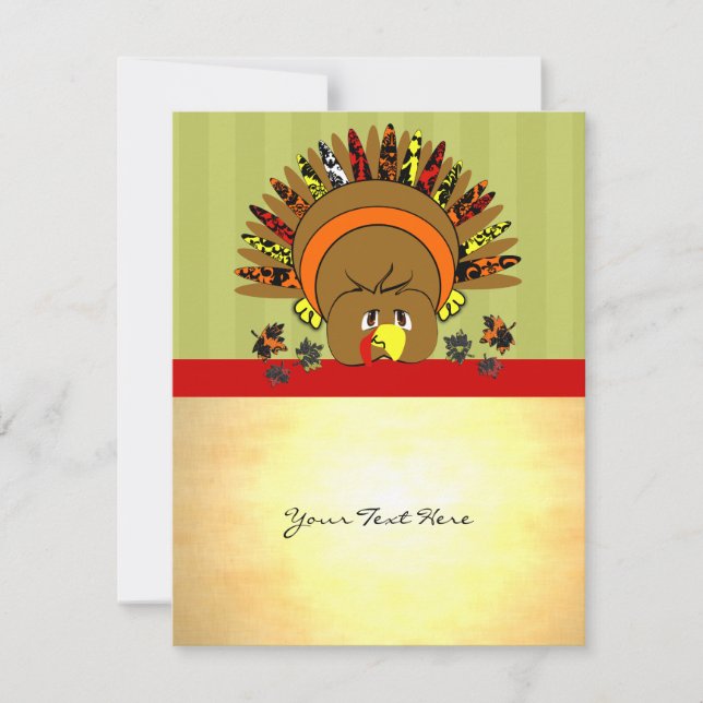 Cartes Pour Fêtes Annuelles Jolie Turquie Thanksgiving Flyer (Devant)