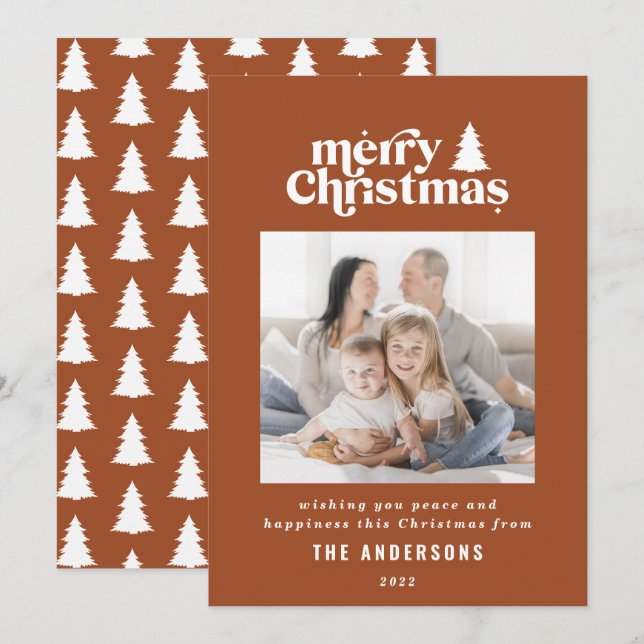 Cartes Pour Fêtes Annuelles Jolie typographie de Noël (Devant / Derrière)