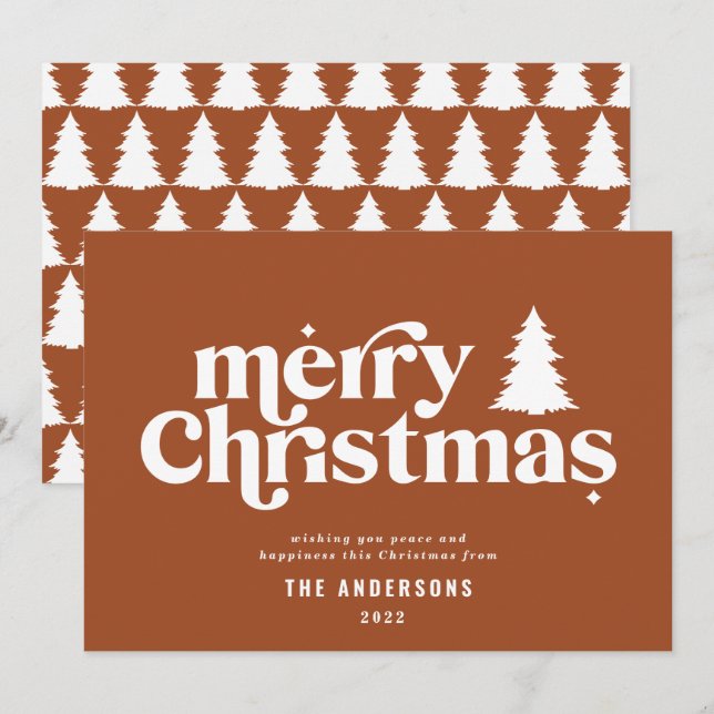 Cartes Pour Fêtes Annuelles Jolie typographie de Noël non photo (Devant / Derrière)