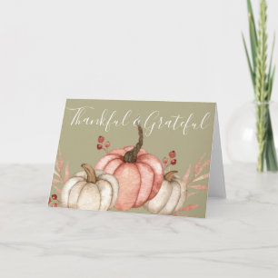 Cartes Pour Fêtes Annuelles Jolies citrouilles aquarelles sur une table de Tha