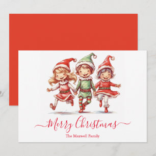 Cartes Pour Fêtes Annuelles Jolies elfes de Noël