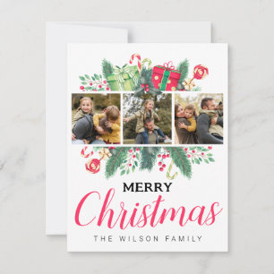 Cartes Pour Fêtes Annuelles Jolies feuilles aquarelle Joyeux Noël Photos de fa