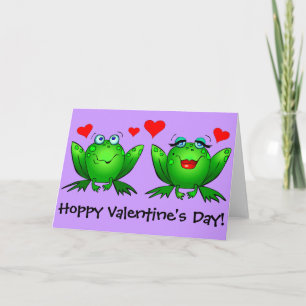 Cartes Pour Fêtes Annuelles Jolies Grenouilles Vertes Saint Valentin Amusant J