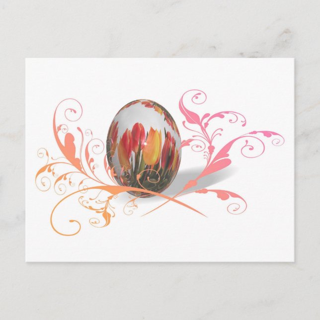 Cartes Pour Fêtes Annuelles Jolies Tulipes OEuf de Pâques (Devant)