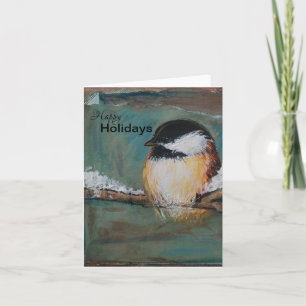 Cartes Pour Fêtes Annuelles Jolies vacances au chickadee mignon