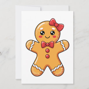 Cartes Pour Fêtes Annuelles Jolis Biscuits au Gingembre Ruban Filles Noël