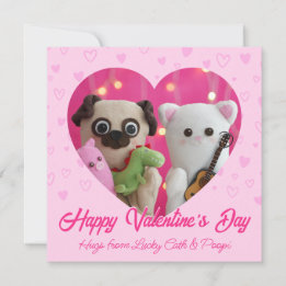 Cartes Pour Fêtes Annuelles Jolis cœurs pastel rose pour la Saint-Valentin