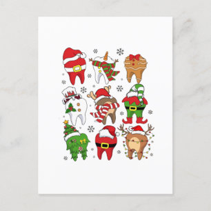 Cartes Pour Fêtes Annuelles Jolis personnages de dent de Noël dentaire de Noël