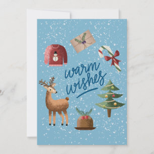 Cartes Pour Fêtes Annuelles Jolis vœux chaleureux pour Noël enneigé