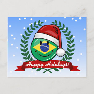 Cartes Pour Fêtes Annuelles Jolly brésilien Drapeau style Noël