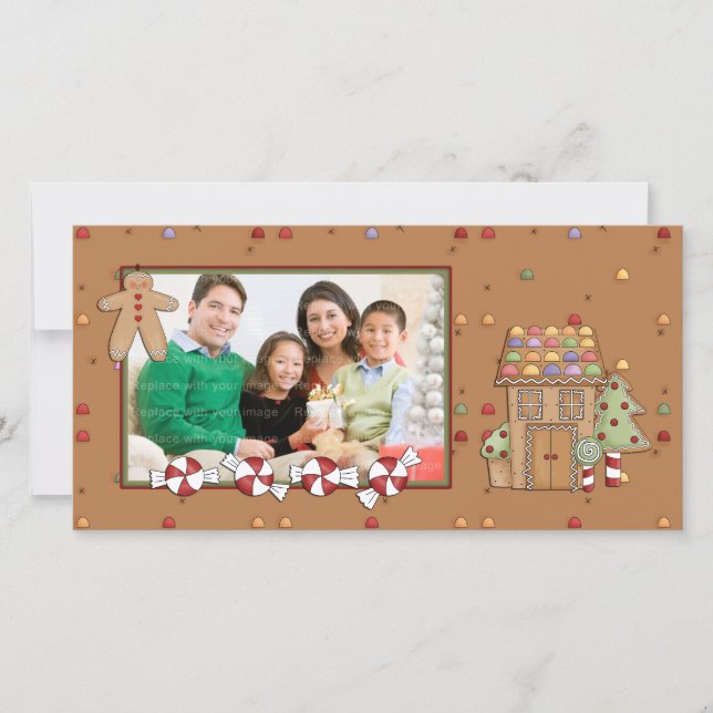 Cartes Pour Fêtes Annuelles Jolly Christmas - Maison en pain d'épices (Devant)
