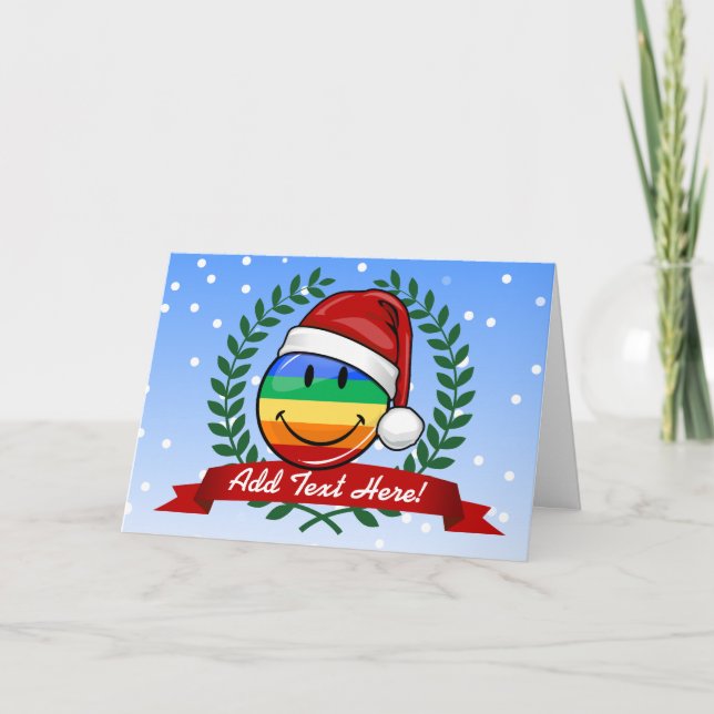 Cartes Pour Fêtes Annuelles Jolly Gay pride Drapeau style de Noël (Devant)