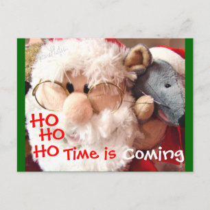 Cartes Pour Fêtes Annuelles Jolly Ol Santa & Mouse Postcard - customize
