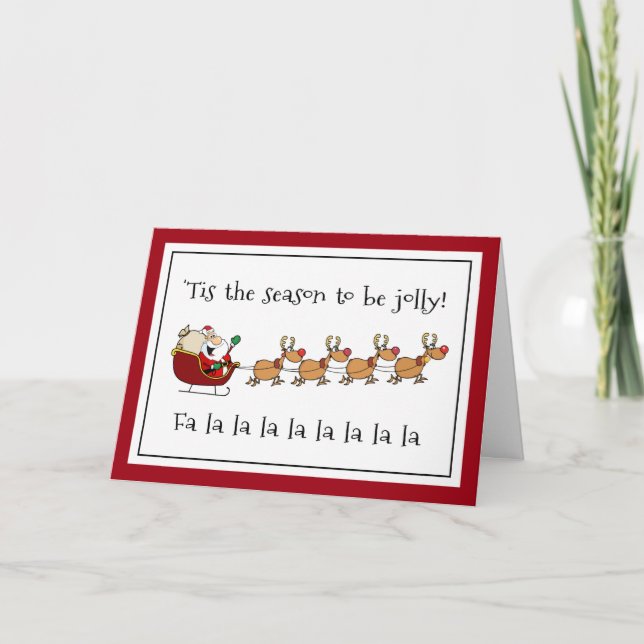 Cartes Pour Fêtes Annuelles Jolly Père Noël Fun Christmas Holiday Salutation (Devant)