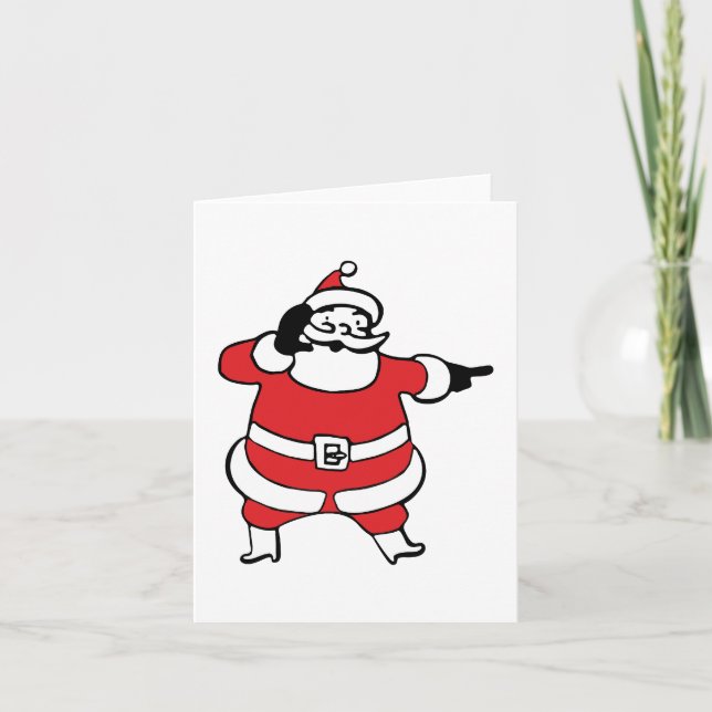 Cartes Pour Fêtes Annuelles Jolly Santa Claus appelle Reindee à Noël (Devant)