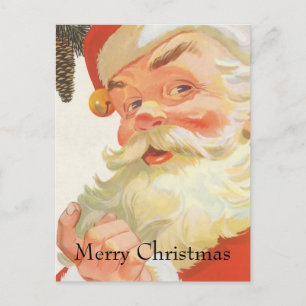 Cartes Pour Fêtes Annuelles Jolly Santa Claus avec secret, Noël Vintage