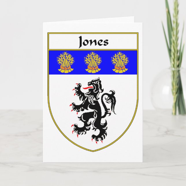 Cartes Pour Fêtes Annuelles Jones Coat of Arms/Family Crest (Devant)