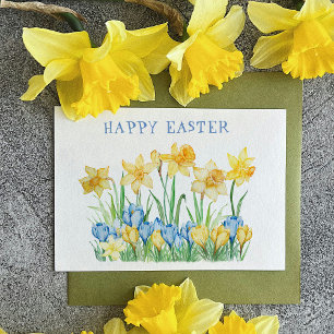 Cartes Pour Fêtes Annuelles Jonquilles de jardin printanières Joyeuses Pâques