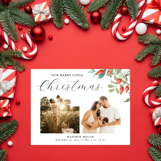 Cartes Pour Fêtes Annuelles Jory Little Christmas Photo Annonce de naissance (Créateur téléchargé)