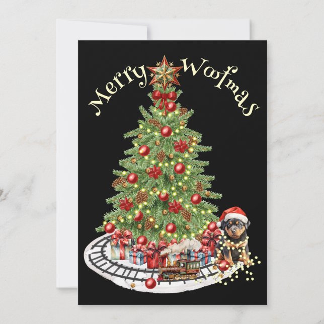 Cartes Pour Fêtes Annuelles Jory Woofmas Chien Conception - Rottweiler (Devant)