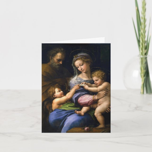 Cartes Pour Fêtes Annuelles Joseph, Marie, Bébé Jésus et Jean Baptiste (Devant)