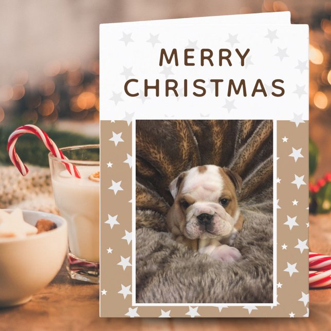 Cartes Pour Fêtes Annuelles Jote Chien Chien Chiot Photo Stations Joyeux Noël (Créateur téléchargé)