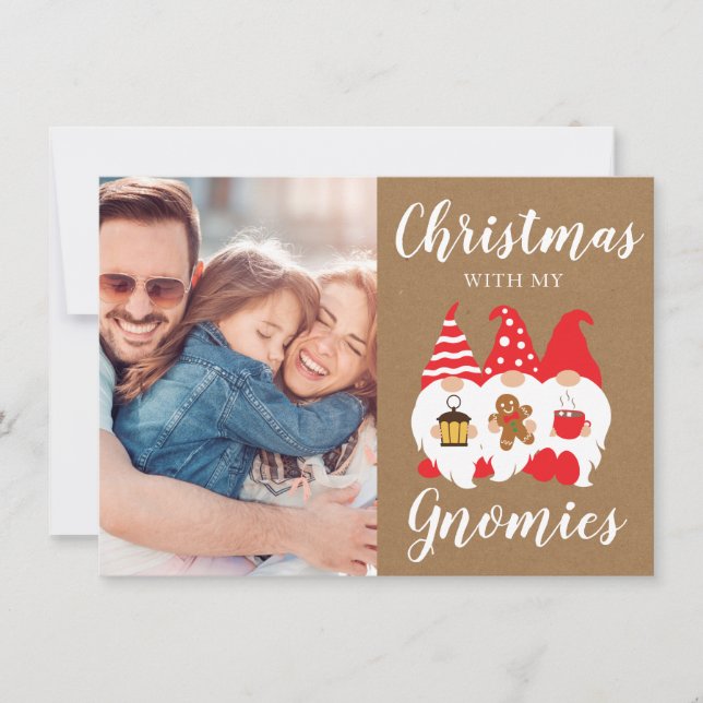 Cartes Pour Fêtes Annuelles Jote Family Gnomes Photo de Noël (Devant)