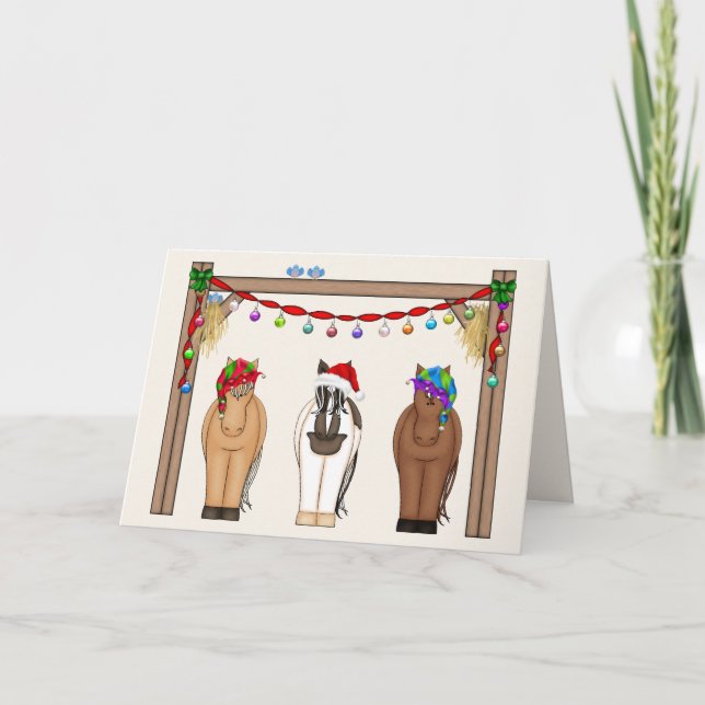 Cartes Pour Fêtes Annuelles Jote Funny Farm Horse Noël (Devant)