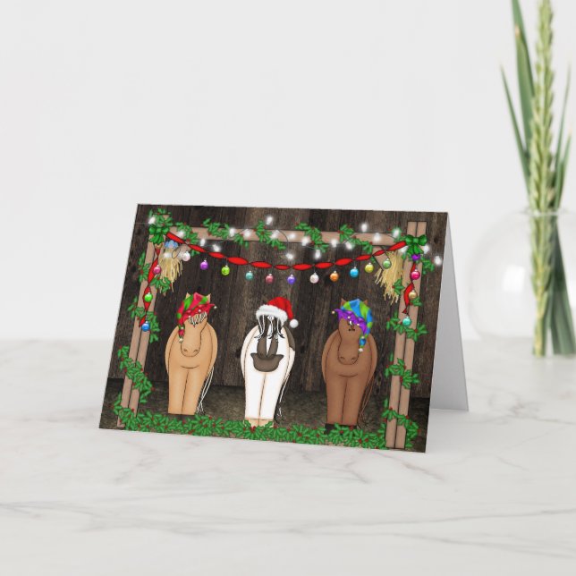 Cartes Pour Fêtes Annuelles Jote Funny Farm Horse Noël (Devant)
