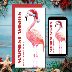 Cartes Pour Fêtes Annuelles Jote Funny Père Noël Flamant rose Plage tropicale 