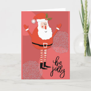 Cartes Pour Fêtes Annuelles Jote Modern Père Noël Be Jolly