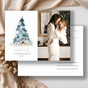 Cartes Pour Fêtes Annuelles Jotful Watercolor Pine Christmas Tree Cadeau photo