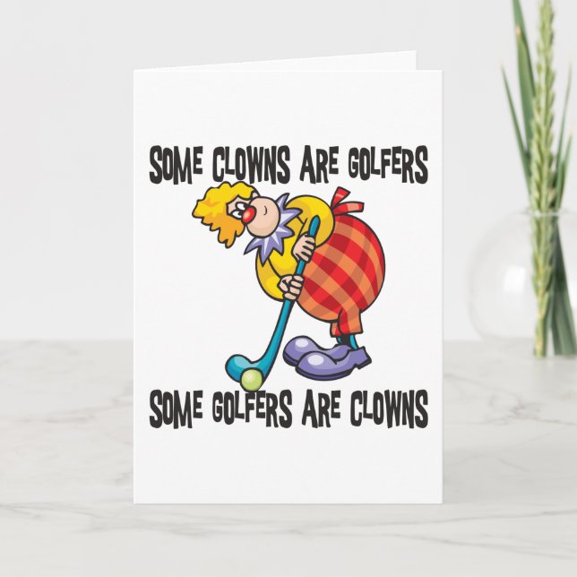 Cartes Pour Fêtes Annuelles Jouer au golf drôle de clown de golf (Devant)
