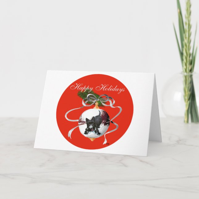Cartes Pour Fêtes Annuelles Jouer Scottie Joyeuses vacances (Devant)